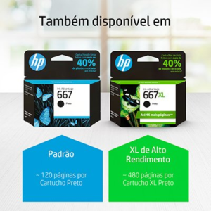 Alternative view of Cartucho Original HP 667 xl Preto