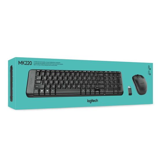 Kit De Teclado E Mouse Sem Fio Logitech Mk220