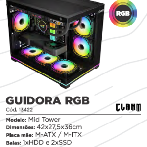 Gabinete Gamer Guidora RGB